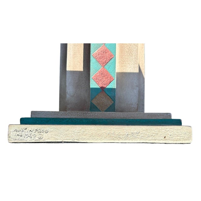 Sculpture Materials 1980s Austin Productions Geometric Pedestal Stand For Sale - Image 7 of 7
