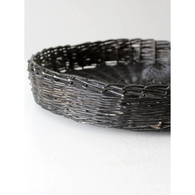 Black Vintage Black Centerpiece Basket Tray For Sale - Image 8 of 11