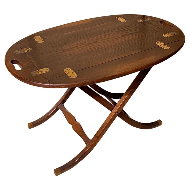 20th Century English Captains Coffee Table in Yew For Sale
