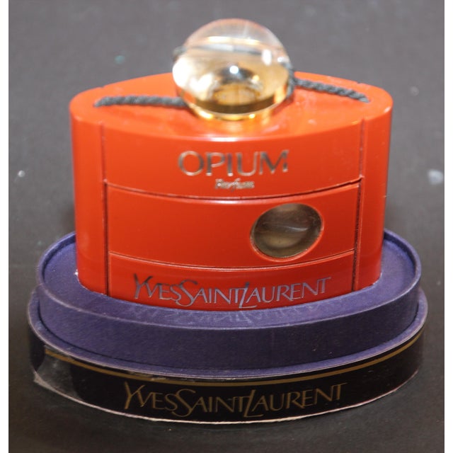 Yves Saint Laurent Vintage Yves Saint Laurent Opium Parfum Made in France Collectible Bottle 1980's For Sale - Image 4 of 12