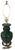 Frederick Cooper Frederick Cooper Mid-Century Modern Dark Green Glazed Ceramic Table Lamp With Brass & Wood Accents For Sale - Image 4 of 10