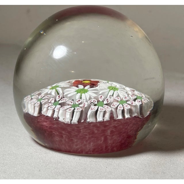 Vintage Hand Blown Italian Murano Art Studio Glass Millefiori Paperweight Ball For Sale - Image 4 of 8