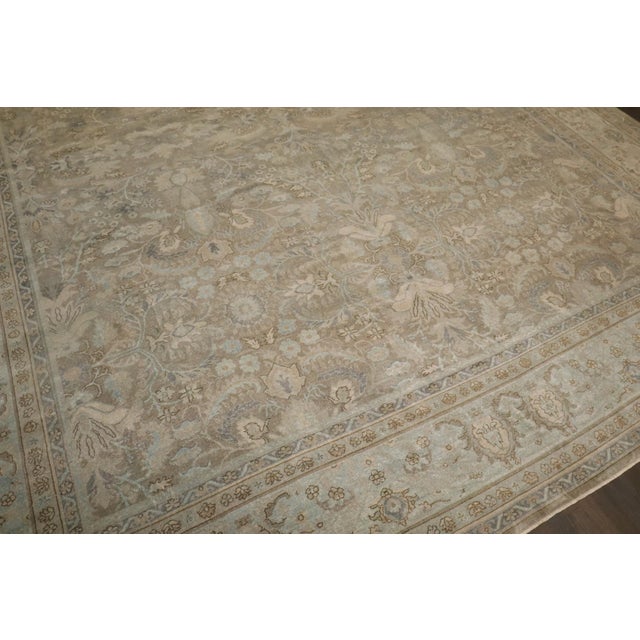 Large Indian Gray Green Antique Rug - 12' x 21'3" For Sale - Image 10 of 16