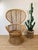 Vintage 1960s Rattan Chair made of rattan natural color tall "peacock" style fan back in the style of Gio Ponti Great...