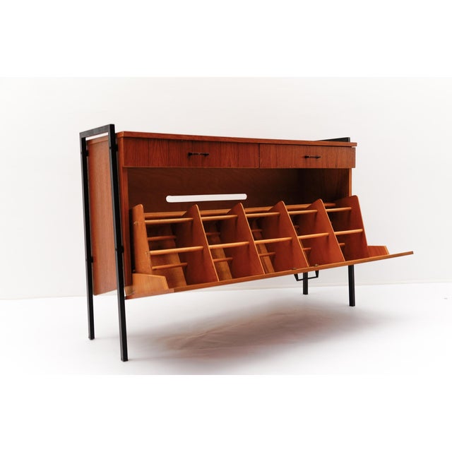 Wood Teak Shoe Cabinet with Hinged Door, Germany, 1960s For Sale - Image 7 of 13