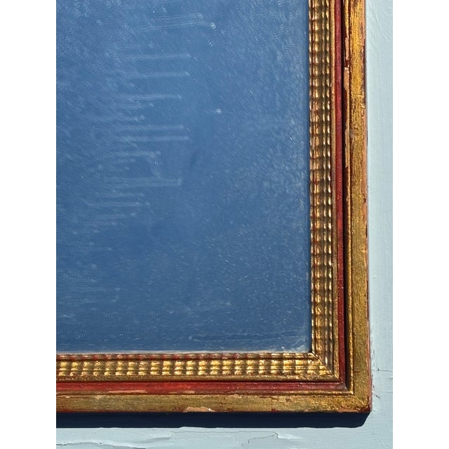 Late 19th C. Trumeau Mirror - Handpainted Classical Details With Gilt Relief and Unusual Colors For Sale - Image 9 of 11
