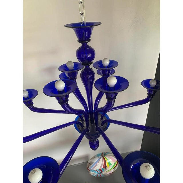 Blue Glass Chandelier by Simoeng For Sale - Image 9 of 14