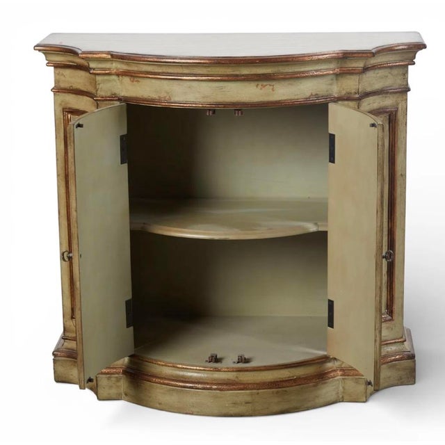 Italian Venetian Style Painted Two Door Sideboard Cabinet For Sale - Image 3 of 4