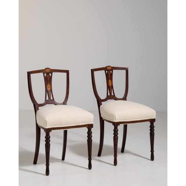 19th Century Pair of Empire Chairs with Upholstered Seats For Sale - Image 13 of 13