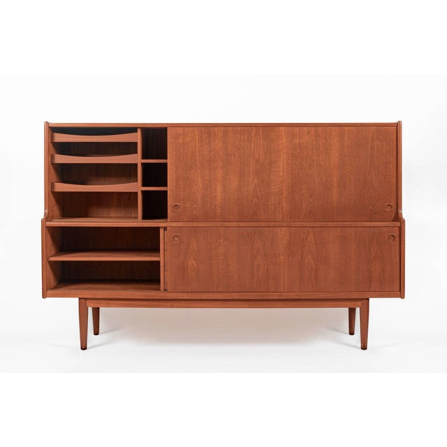 Mid-Century Modern Mid-Century Danish Teak Tall Sideboard or Bar Cabinet by Johannes Andersen For Sale - Image 3 of 18