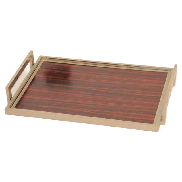 Wood & Metal Tray For Sale