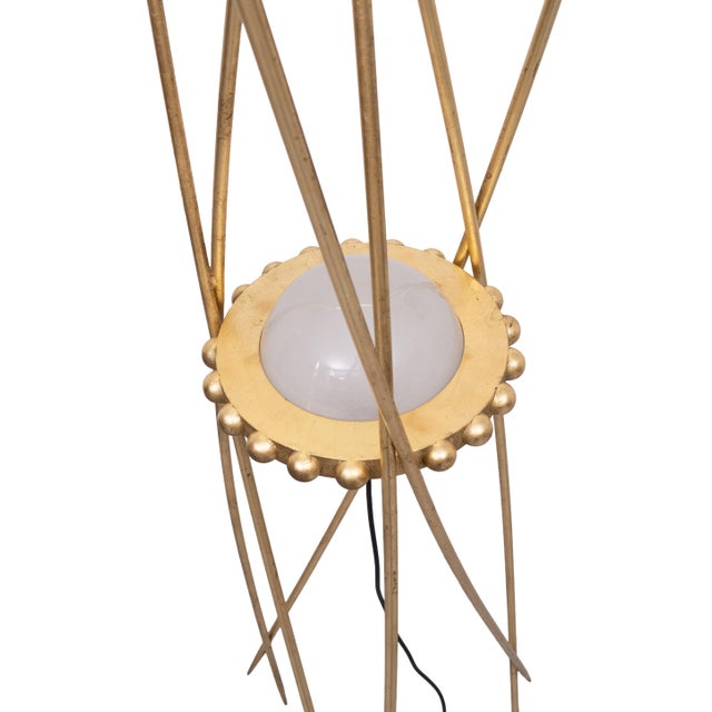 Vintage Italian Gold Art Floor Lamp from Mikado, 1970 For Sale - Image 6 of 10