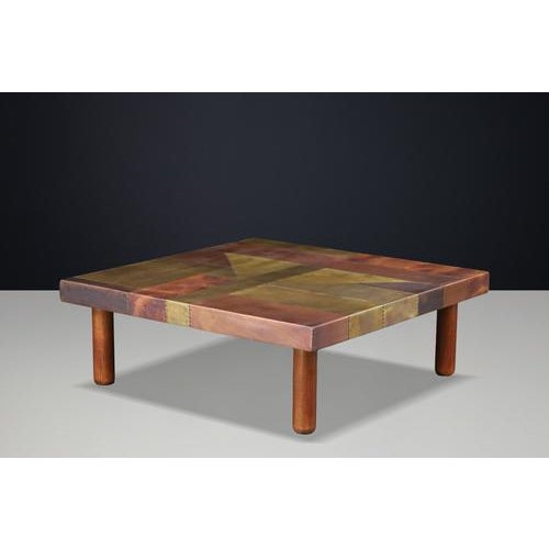 Copper Patchwork Coffee Table by Lorenzo Burchiellaro, Italy, 1960s For Sale - Image 16 of 18