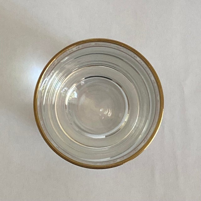 Italian Tall Tumbler-Shaped Crystal Glasses with Gold Rims and Scrollwork Motifs from Cellini, Italy, 1970s, Set of 6 For Sale - Image 4 of 18