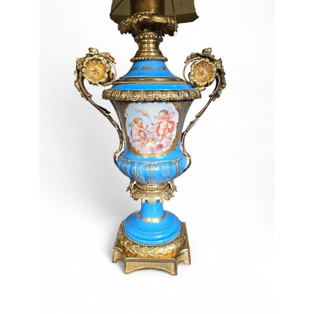 Late 19th Century 19th Century French Porcelain and Gilt Bronze Lamps in the style of Sèvres, 1890s For Sale - Image 5 of 13