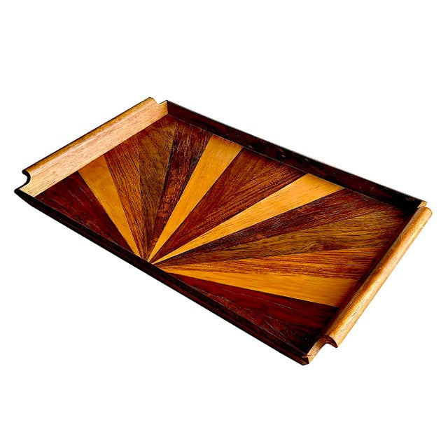Wood Mid 20th Century Marquetry Wood Tray For Sale - Image 7 of 12