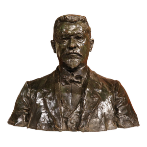 Early 20th Century French Bronze Bust Signed A. Descatoire" and Dated 1913