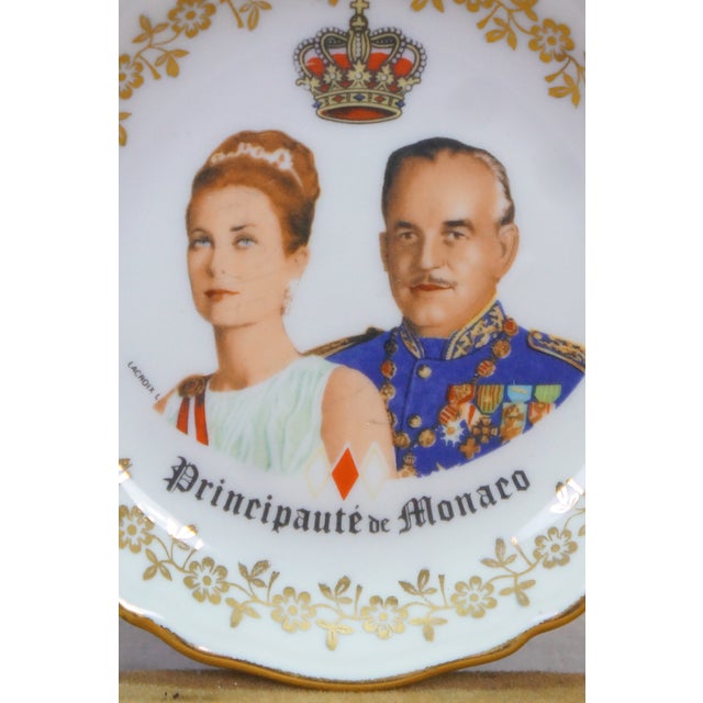 4 Limoges France Prince Rainier & Princess Grace of Monaco Plates For Sale - Image 4 of 13