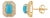 14k Yellow Gold 1.34ct Turquoise Cabochon Diamond Double Halo Stud Earrings- A Pair For Sale