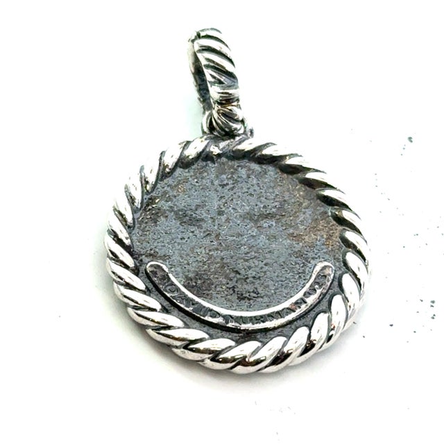 Contemporary 1990s David Yurman Letter a Amulet Sterling Silver Estate For Sale - Image 3 of 4