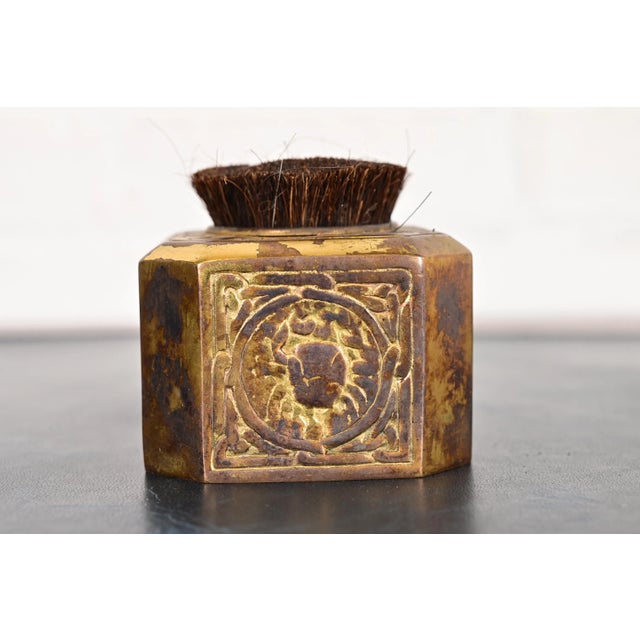 Metal Tiffany Studios New York Zodiac Bronze Pen Brush For Sale - Image 7 of 13