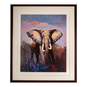 Mark King (1931–2014) Serigraph – "Lone Tusker, 1991" u.s.A.