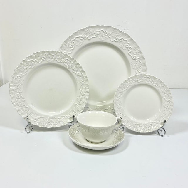 Two iconic brands, Wedgwood and Ralph Lauren, collaborated to bring us this Hollywood Regency Le Blanc all-white porcelain...