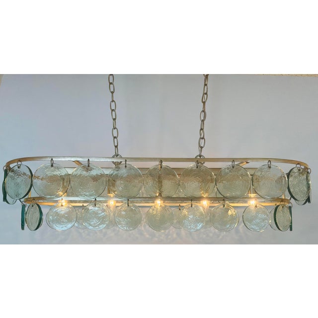 Currey & Company Modern Glass Disc Settat Chandelier For Sale In Atlanta - Image 6 of 6