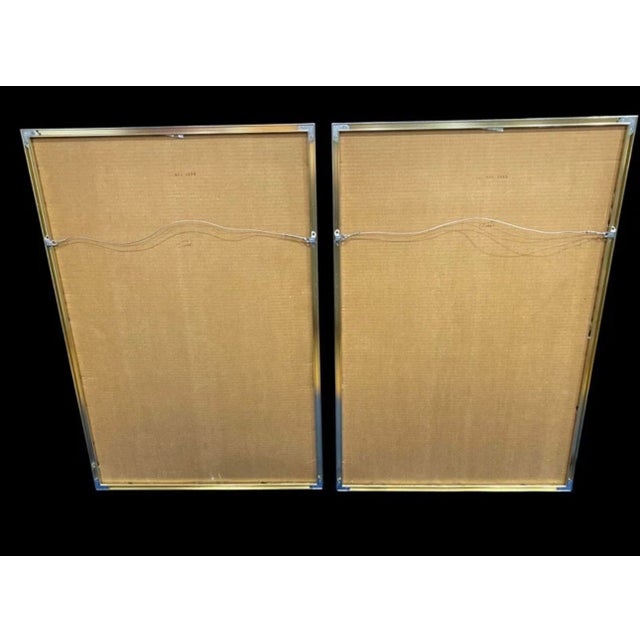 2 Jurgen Peters Framed Geometric Prints 1985 Editions Limited Lithographs Printed in West Germany - Published by EL...