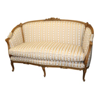 Carved French Louis XV Settee Sofa, Circa 1940s For Sale