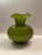 Boho Chic Olive Green Vase With White Flower Top For Sale - Image 11 of 12