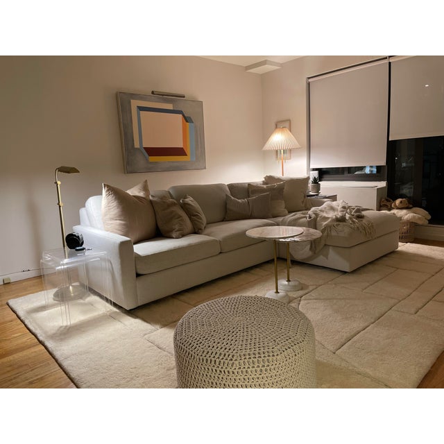 Textile Ivory Linger Sectional With Chaise - Room & Board For Sale - Image 7 of 8
