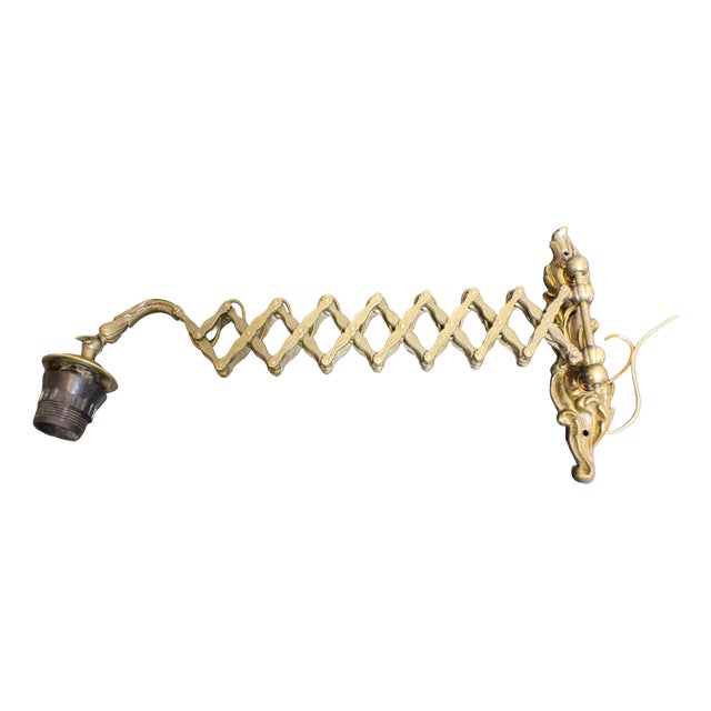 Scissor Wall Lamp in Bronze, 1930 For Sale