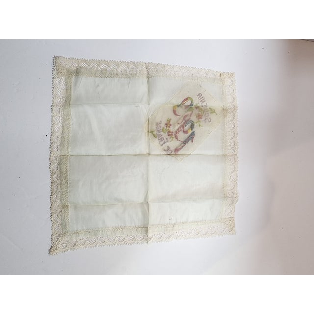 Set of 3 French Antique Handkerchiefs From Ww1 For Sale - Image 10 of 16