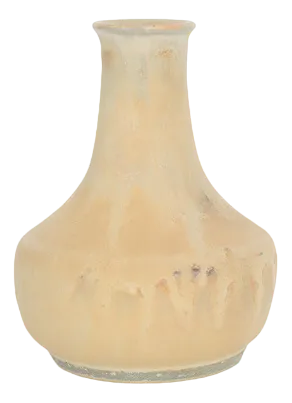 Small Mid-Century Scandinavian Modern Collectible Sandy Brown Stoneware Vase by Gunnar Borg for Höganäs Ceramics, 1960s