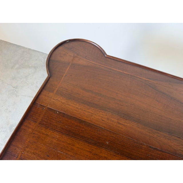 1960s Vintage Hollywood Regency Italian Quatrefoil Wood Game Table For Sale - Image 5 of 12