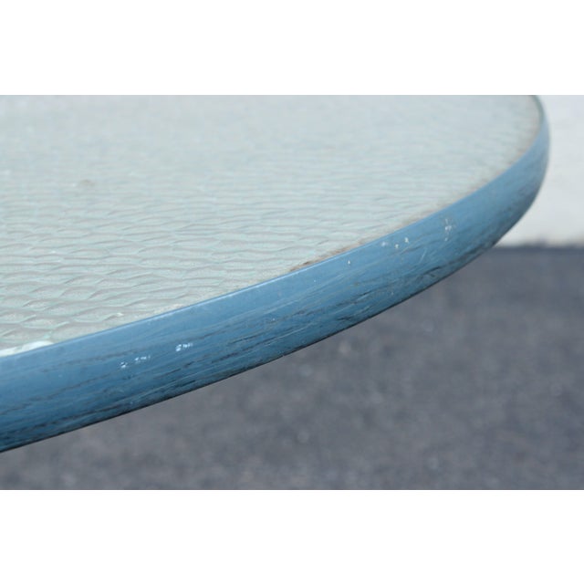 Mid 20th Century Mid Century Modern Round Glass Top Outdoor Patio Table For Sale - Image 5 of 12