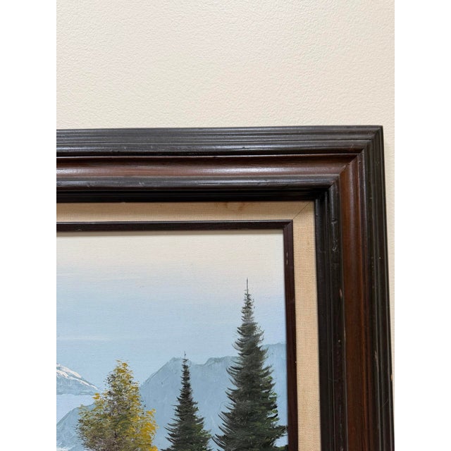 1970s Signed Mountain Landscape Oil Painting For Sale - Image 14 of 18