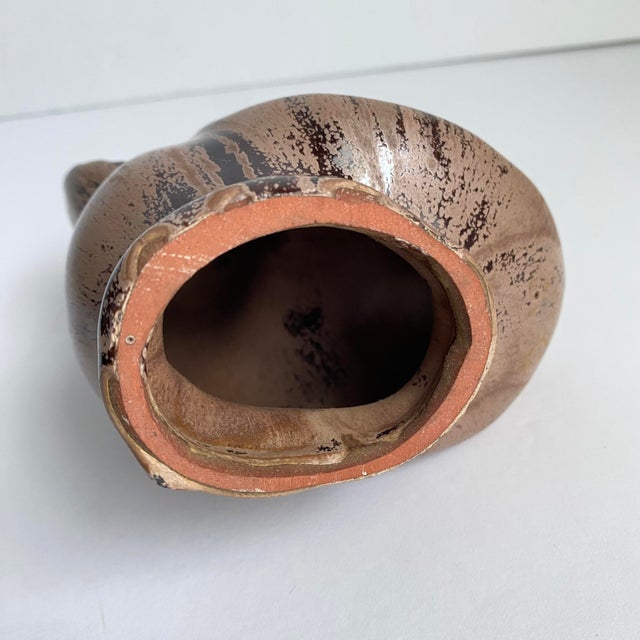 Ceramic Blue Mountain Pottery Owl Figurine Vintage Mid Century Modern Brown Glaze For Sale - Image 7 of 7