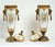 Pair of antique Napoleon III vases in polychrome Sevres porcelain. The front is characterized by a large medallion with a...