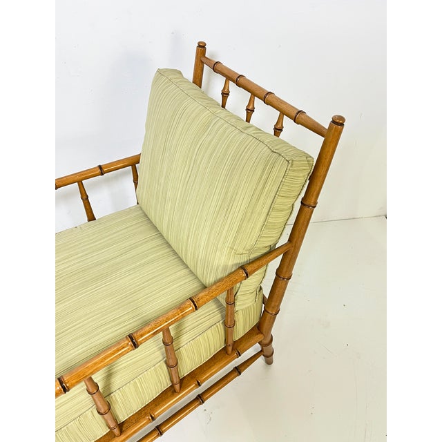 Bernhardt Martha Stewart for Bernhardt French Chippendale Style Faux Bamboo Lounge Chair For Sale - Image 4 of 9