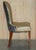 English Elm Hall Chairs with Damask Upholstery, Set of 2 For Sale - Image 10 of 18