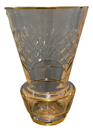Czechoslovakian Carved Glass Vase, 1910
