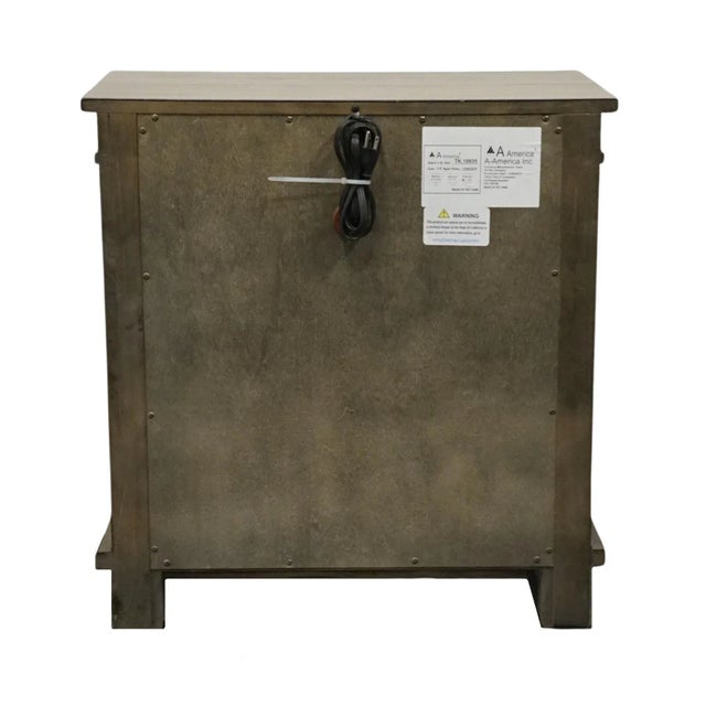 A-America Glacier Point Collection Solid New Zealand Pine 27" Three Drawer Nightstand - Greystone Finish For Sale - Image 10 of 12