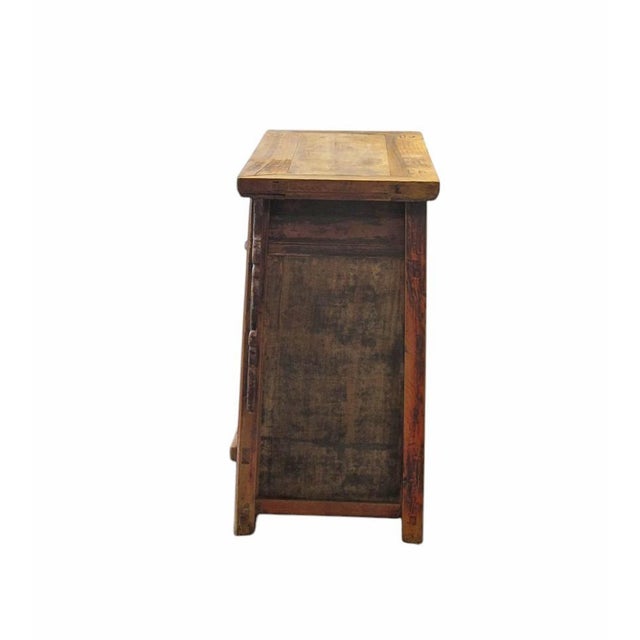 Chinese Antique Carved Elm Cabinet For Sale - Image 3 of 11