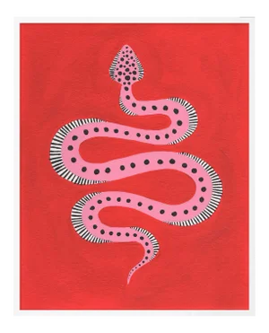 Pink Lady by Willa Heart in White Frame, Small Art Print