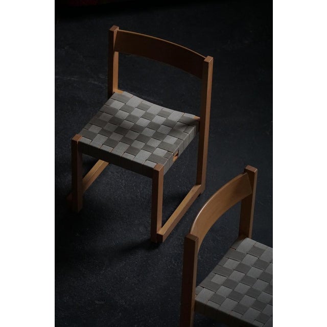 Koldinghus Chairs in Beech with Woven Seats attributed to Hans J. Wegner for Getama, 1988, Set of 6 For Sale - Image 12 of 18