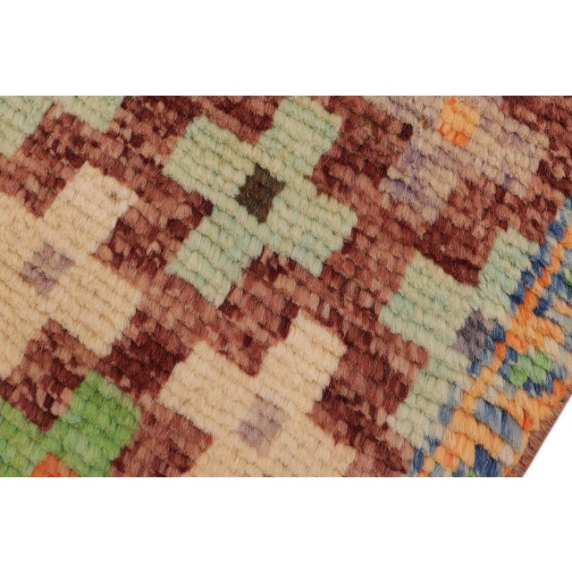 1990s Shabby Chic Balochi Maroon/Blue Wool Rug - 3'4''x4'10'' For Sale - Image 5 of 11