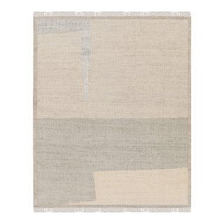 Rug & Kilim’s Abstract Flatweave in Beige with Geometric Patterns - 3x12 For Sale