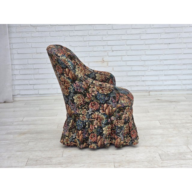 Danish Cocktail Lounge Chair in Furniture Jacquard Fabric, 1960s For Sale - Image 4 of 17
